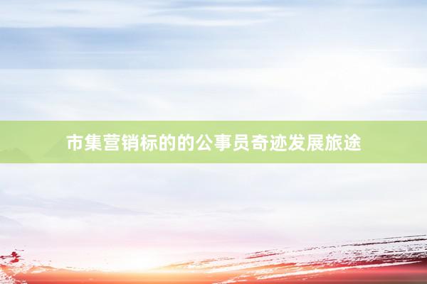 市集营销标的的公事员奇迹发展旅途